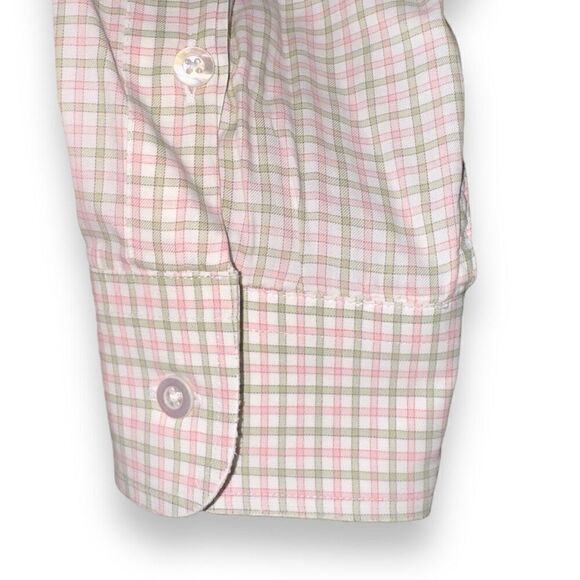 Gitman Brothers Pink & Green Allini Fabric Dress Shirt 17 - Picture 7 of 9